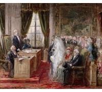 RZHRHJES Abstract Painting Poster Art Print Canvas Print Poster Study for the Civil Marriage in the Town Hall of the Th Arrondissement by Henri Gervex Landscape Canvas Painting for Home Decor 60x90cm