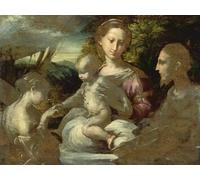 RZHRHJES Abstract Painting Poster Art Print Canvas Print Poster Study for the Mystic Marriage of St Catherine by Parmigianino Landscape Canvas Painting for Home Decor 60x90cm