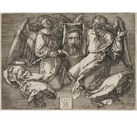 RZHRHJES Abstract Painting Poster Art Print Canvas Print Poster Sudarium Displayed by Two Angels by Albrecht Dürer Landscape Canvas Painting for Office Decor 60x90cm