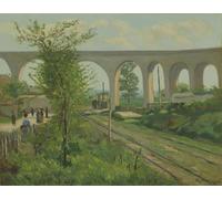 RZHRHJES Abstract Painting Poster Art Print Canvas Print Poster the Arcueil Aqueduct At Sceaux Railroad Crossing by Jean Baptiste Armand Guillaumin Landscape Canvas Painting for Home Decor 60x90cm