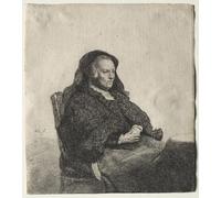 RZHRHJES Abstract Painting Poster Art Print Canvas Print Poster The artist's mother seated at a table, Looking right: three quarter length by Rembrandt van Rijn for Home Decor 60x90cm