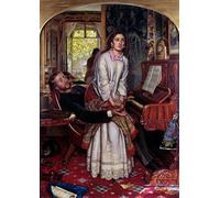 RZHRHJES Abstract Painting Poster Art Print Canvas Print Poster the Awakening Consciousness a Young Woman in Sin Jumps Suddenly Plagued by William Holman Hunt for Office Decor 60x90cm