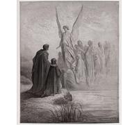 RZHRHJES Abstract Painting Poster Art Print Canvas Print Poster the Divine Comedy Purgatorio Canto the Pilot Lands the Boat by Gustave Dore Landscape Canvas Painting for Office Decor 60x90cm
