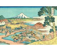 RZHRHJES Abstract Painting Poster Art Print Canvas Print Poster the Fuji Seen From the Tea Plantation At Katakura in Province Suruga by Katsushika Hokusai for Office Decor 60x90cm