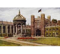 RZHRHJES Abstract Painting Poster Art Print Canvas Print Poster the Great Court college by Alfred Robert Quinton Landscape Canvas Painting for Home Decor 60x90cm
