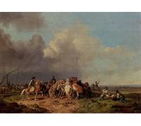 RZHRHJES Abstract Painting Poster Art Print Canvas Print Poster the Horse Round-up by Heinrich Burkel Landscape Canvas Painting for Home Decor 60x90cm