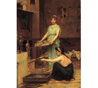 RZHRHJES Abstract Painting Poster Art Print Canvas Print Poster the Household Gods by John William Waterhouse Landscape Canvas Painting for Home Decor 60x90cm