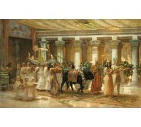 RZHRHJES Abstract Painting Poster Art Print Canvas Print Poster the Procession of the Sacred by Frederick Arthur Bridgman Landscape Canvas Painting for Home Decor 60x90cm