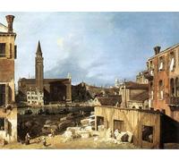RZHRHJES Abstract Painting Poster Art Print Canvas Print Poster the Stonemason's Yard by Canaletto Landscape Canvas Painting for Home Decor 60x90cm