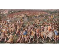RZHRHJES Abstract Painting Poster Art Print Canvas Print Poster the Storming of the Fortress of Stampace in Pisa by Giorgio Vasari Landscape Canvas Painting for Home Decor 60x90cm
