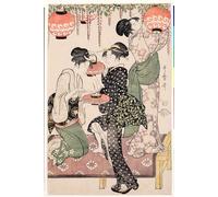 RZHRHJES Abstract Painting Poster Art Print Canvas Print Poster the Tea House Waitress O'hisa by Kitagawa Utamaro Landscape Canvas Painting for Office Decor 60x90cm