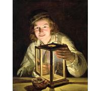 RZHRHJES Abstract Painting Poster Art Print Canvas Print Poster the Young Stableboy with a Stable Lamp by Ferdinand Georg Waldmuller Landscape Canvas Painting for Office Decor 60x90cm