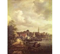 RZHRHJES Abstract Painting Poster Art Print Canvas Print Poster View of Amsterdam by Jacob Van Ruisdael Landscape Canvas Painting for Office Decor 60x90cm