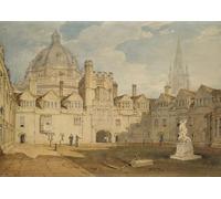 RZHRHJES Famous Painting Poster Art Canvas Print Retro Picture a View From the Inside of Brazen Nose College Quadrangle by Mallord William Turner Poster Wall Art for Office Decor 60x90cm