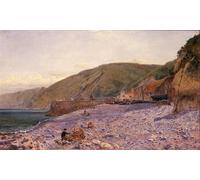 RZHRHJES Famous Painting Poster Art Canvas Print Retro Picture Among the Shingle At Clovelly by Charles Napier Hemy Poster Wall Art for Office Decor 60x90cm