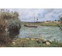 RZHRHJES Famous Painting Poster Art Canvas Print Retro Picture Bords De L´oise À Pontoise by Camille Jacob Pissarro Poster Wall Art for Office Decor 60x90cm