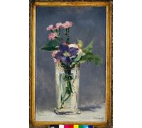 RZHRHJES Famous Painting Poster Art Canvas Print Retro Picture Carnations And Clematis In A Crystal Vase by Edouard Manet Poster Wall Art for Office Decor 60x90cm
