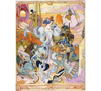 RZHRHJES Famous Painting Poster Art Canvas Print Retro Picture Central of a Illustration From the Book La Porte Des Reves by Georges De Feure Poster Wall Art for Office Decor 60x90cm