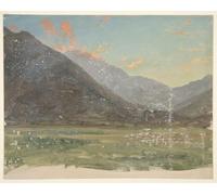 RZHRHJES Famous Painting Poster Art Canvas Print Retro Picture Deep Valley with Sunset-lit Clouds by Frederic Edwin Church Poster Wall Art for Home Decor 60x90cm