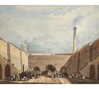 RZHRHJES Famous Painting Poster Art Canvas Print Retro Picture Entrance of the Railway At Edge Hill by Talbot Bury Poster Wall Art for Home Decor 60x90cm