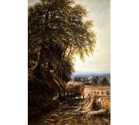 RZHRHJES Famous Painting Poster Art Canvas Print Retro Picture Harvest Time by George Vicat Cole Poster Wall Art for Home Decor 60x90cm