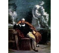 RZHRHJES Famous Painting Poster Art Canvas Print Retro Picture in His Studio by Ferdinandeugene Delacroix Poster Wall Art for Home Decor 60x90cm