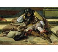 RZHRHJES Famous Painting Poster Art Canvas Print Retro Picture Italian Port Scene Detail of a Sleeping Soldier by Jan Baptist Weenix Poster Wall Art for Office Decor 60x90cm
