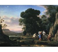 RZHRHJES Famous Painting Poster Art Canvas Print Retro Picture Judgement of Paris by Claude Lorrain Poster Wall Art for Home Decor 60x90cm