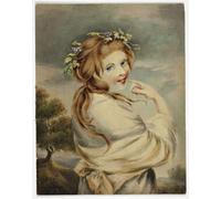 RZHRHJES Famous Painting Poster Art Canvas Print Retro Picture Lady As Nature by George Romney Poster Wall Art for Home Decor 60x90cm