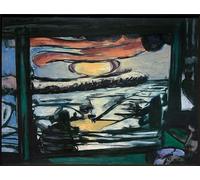 RZHRHJES Famous Painting Poster Art Canvas Print Retro Picture Morning At the Mississippi by Max Beckmann Poster Wall Art for Home Decor 60x90cm