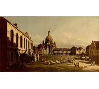 RZHRHJES Famous Painting Poster Art Canvas Print Retro Picture Neumarkt in Dresden by Bernardo Bellotto Poster Wall Art for Home Decor 60x90cm