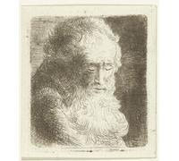 RZHRHJES Famous Painting Poster Art Canvas Print Retro Picture Old man with beard Facing down: three-quarters, to the right by Ernst Willem Jan Bagelaar Poster Wall Art for Office Decor 60x90cm