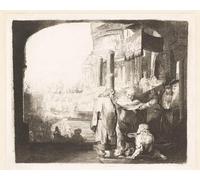 RZHRHJES Famous Painting Poster Art Canvas Print Retro Picture Peter and john healing the cripple at the gate of the temple by Anonymous Poster Wall Art for Home Decor 60x90cm