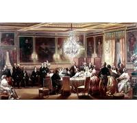 RZHRHJES Famous Painting Poster Art Canvas Print Retro Picture Reception in Honor of Queen Andalbert At the Chateau D'eu on September by Eugene Louis Lami Poster Wall Art for Office Decor 60x90cm