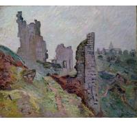 RZHRHJES Famous Painting Poster Art Canvas Print Retro Picture Ruins in the Fog At Crozant by Jean Baptiste Armand Guillaumin Poster Wall Art for Home Decor 60x90cm