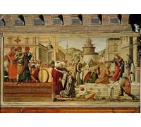 RZHRHJES Famous Painting Poster Art Canvas Print Retro Picture St George Baptising the Gentile by Vittore Carpaccio Poster Wall Art for Home Decor 60x90cm