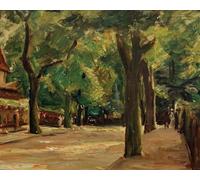 RZHRHJES Famous Painting Poster Art Canvas Print Retro Picture The big lake road in Wannsee by Max Liebermann Poster Wall Art for Home Decor 60x90cm