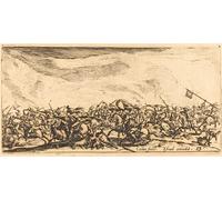 RZHRHJES Famous Painting Poster Art Canvas Print Retro Picture the Cavalry Combat with Swords by Jacques Callot Poster Wall Art for Office Decor 60x90cm
