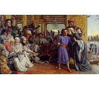 RZHRHJES Famous Painting Poster Art Canvas Print Retro Picture the Finding of the Saviour in the Temple by William Holman Hunt Poster Wall Art for Home Decor 60x90cm