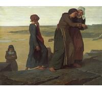 RZHRHJES Famous Painting Poster Art Canvas Print Retro Picture the Fisherman's Family by Evariste Vital Luminais Poster Wall Art for Office Decor 60x90cm