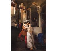 RZHRHJES Famous Painting Poster Art Canvas Print Retro Picture the Last Kiss of Romeo and Juliet by Francesco Hayez Poster Wall Art for Home Decor 60x90cm