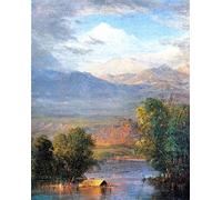 RZHRHJES Famous Painting Poster Art Canvas Print Retro Picture the Magdalena River Equador by Frederic Edwin Church Poster Wall Art for Office Decor 60x90cm