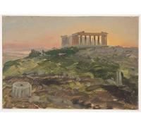 RZHRHJES Famous Painting Poster Art Canvas Print Retro Picture the Parthenon From the Southeast by Frederic Edwin Church Poster Wall Art for Home Decor 60x90cm