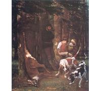 RZHRHJES Famous Painting Poster Art Canvas Print Retro Picture the Quarry by Gustave Courbet Poster Wall Art for Office Decor 60x90cm