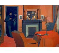 RZHRHJES Famous Painting Poster Art Canvas Print Retro Picture The red room by Felix Edouard Vallotton Poster Wall Art for Home Decor 60x90cm