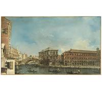 RZHRHJES Famous Painting Poster Art Canvas Print Retro Picture the Rialto Bridge with the Palazzo Dei Camerlenghi by Francesco Guardi Poster Wall Art for Home Decor 60x90cm