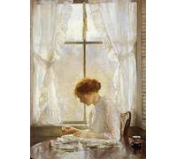 RZHRHJES Famous Painting Poster Art Canvas Print Retro Picture the Seamstress by Rodefer De Camp Poster Wall Art for Home Decor 60x90cm
