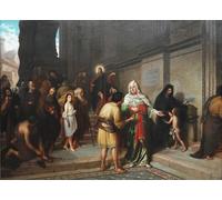 RZHRHJES Famous Painting Poster Art Canvas Print Retro Picture the Widow's Mite by Zeferino Da Poster Wall Art for Home Decor 60x90cm
