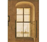 RZHRHJES Famous Painting Poster Art Canvas Print Retro Picture View from the Right Window of the Artist's Studio by Caspar David Friedrich Poster Wall Art for Home Decor 60x90cm