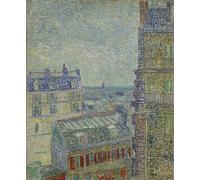 RZHRHJES Famous Painting Poster Art Canvas Print Retro Picture View of Paris From Theo's Apartment in the Rue Lepic by Vincent Van Gogh Poster Wall Art for Home Decor 60x90cm